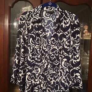 I.N.C. Plus Size 1X Black and White Blouse